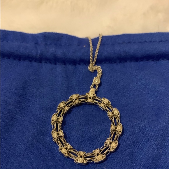 Tacori White Gold 18k Pave Circle Necklace - Picture 1 of 6